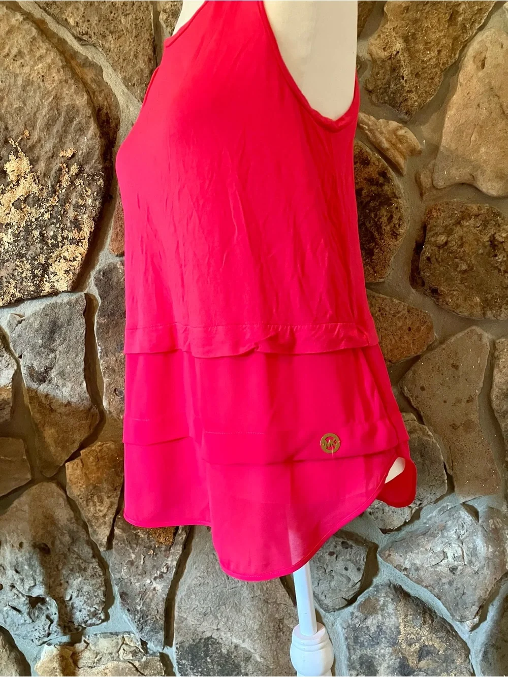 Michael Kors Hot Pink Layered Sleeveless Tank